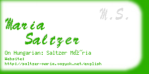 maria saltzer business card